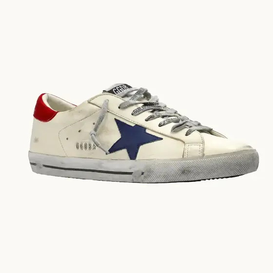 حذاء Golden Goose Super-Star كحلي وأحمر