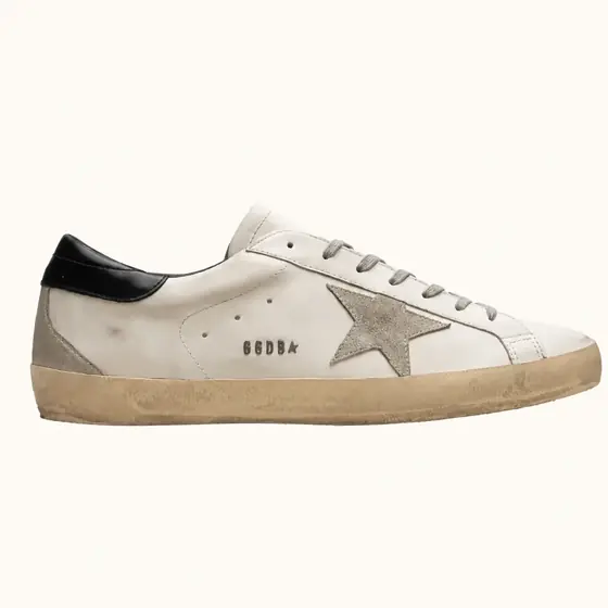 حذاء Golden Goose Super-Star فضي وأسود